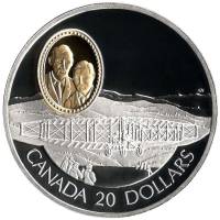 (1991) Монета Канада 1991 год 20 долларов "Аэроплан Сильвер Дарт"  Серебро Ag 925, Позолота Серебро 